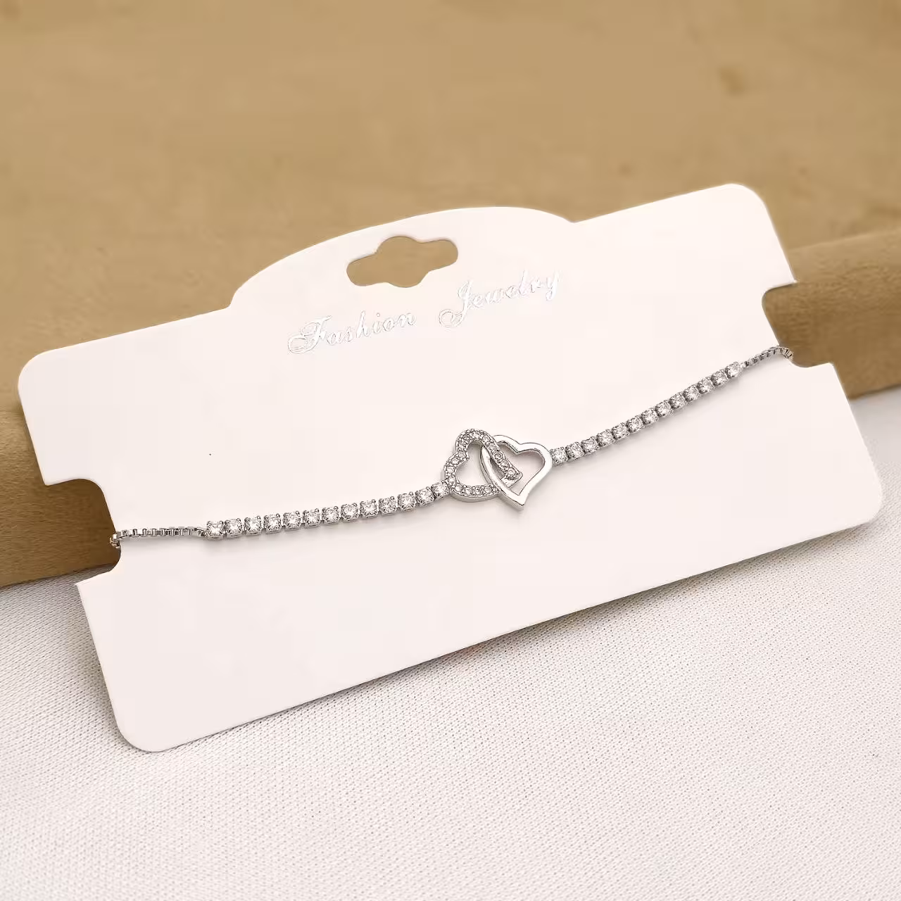 دستبند قلب نگیندار کریستالی شیشه ای سوارسکی با بند ونیزی نگیندار هدیه ولنتاینی ارسال رایگان