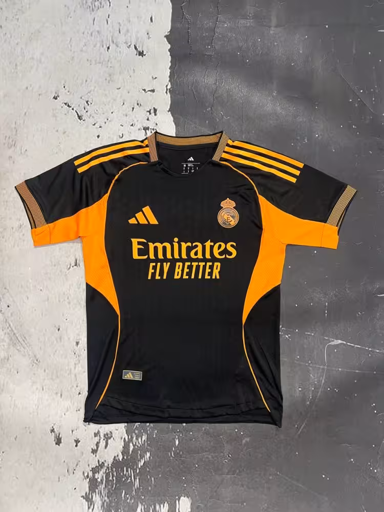 لباس کانسپت رئال مادرید 2026 مشکی-نارنجی (پلیری)