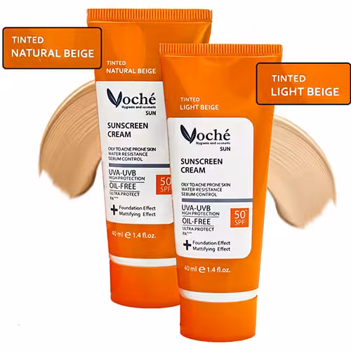 ضد آفتاب رنگی وچه با SPF50 مناسب پوست چرب و دارای جوش رنگ طبیعی حجم 40 میلی لیتر