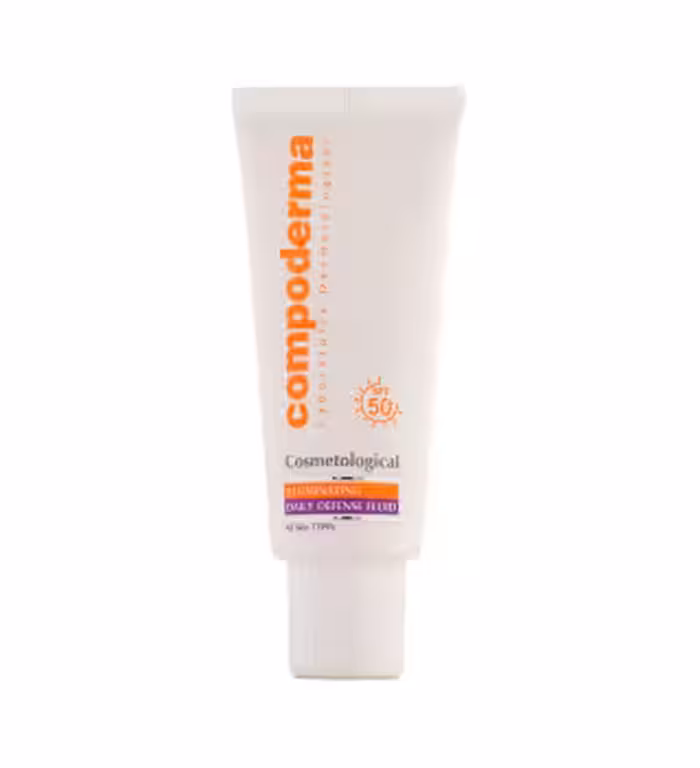 فلوئید ضد آفتاب SPF50 ایلومینیتینگ پوست مستعد لک کامپودرما