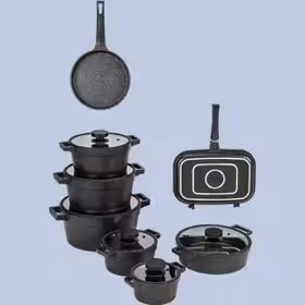 سرویس 15 پارچه مشکی در سیلیکون دیاموند کد un-5820