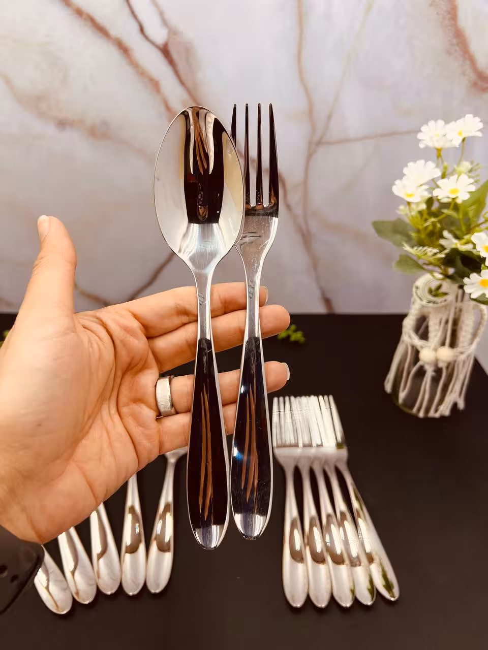 قاشق و چنگال نقره G5021