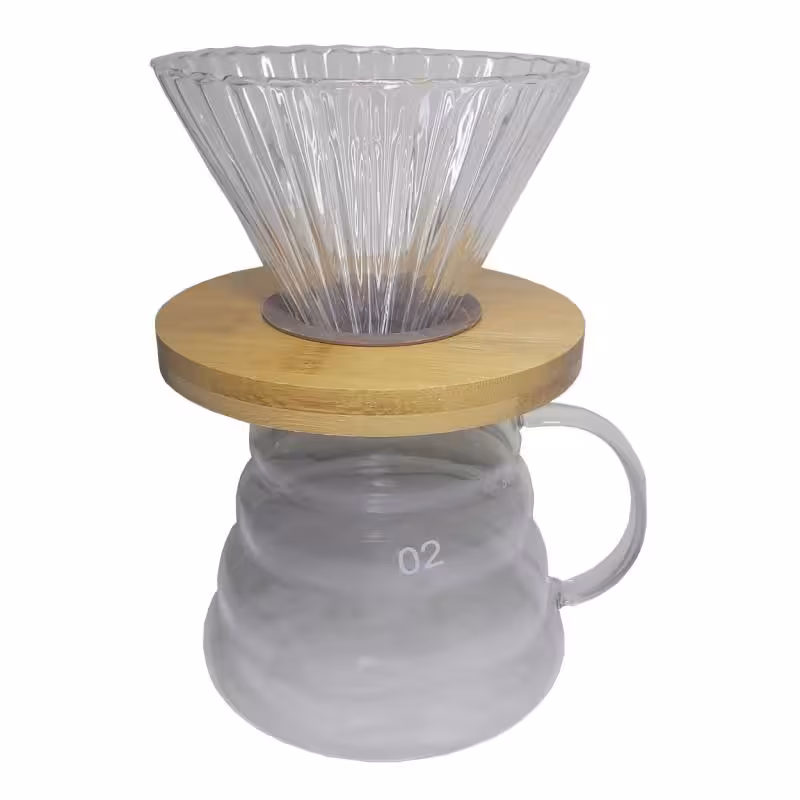ست قهوه ساز V60 پیرکس و سرور دریپر سایز 2