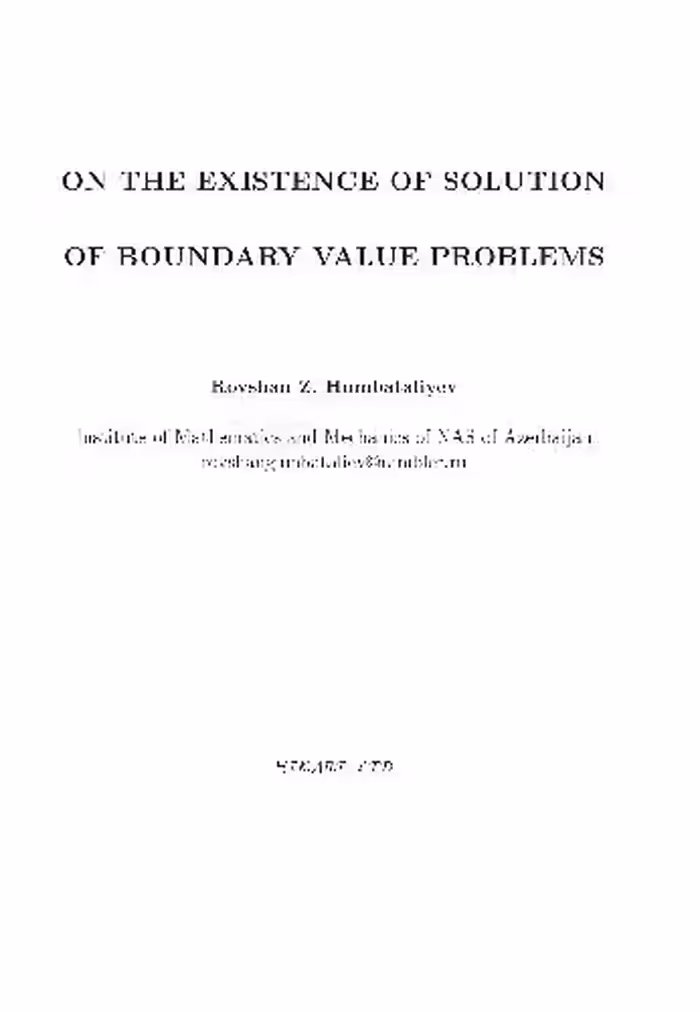 خرید و دانلود نسخه کامل کتاب On the existence of solution of boundary value problems