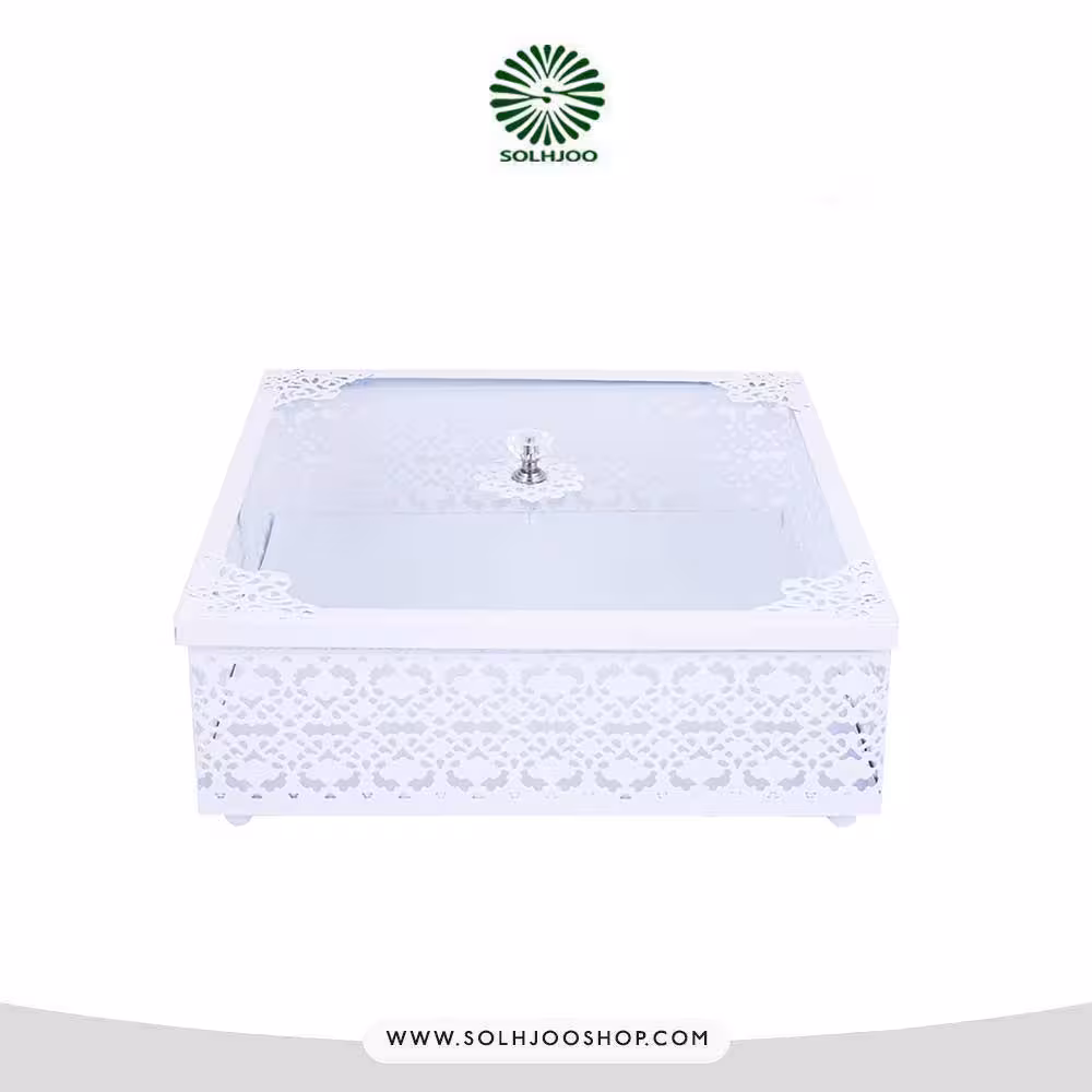 استند فلزی مربع درب دار کیک 25 سانتی