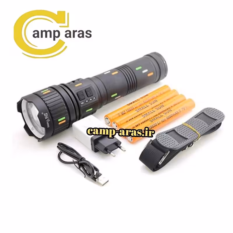 چراغ قوه زوم دار شارژی اسمال سان مدل ZY-T708 پاوربانکی  - کمپ آراس