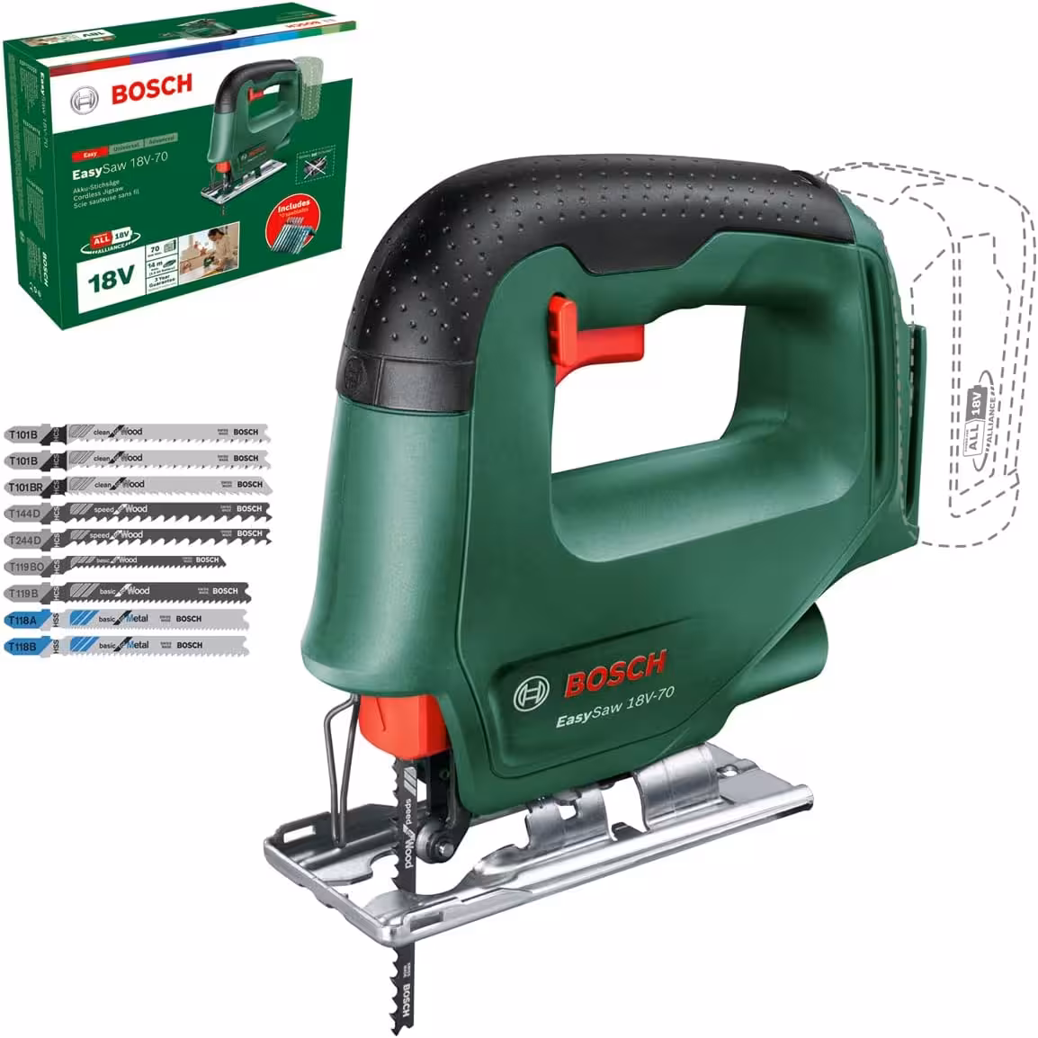 اره منبت کاری اره برقی خانگی و باغی EasySaw 18V-70 بوش