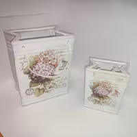 گلدان سفالی طرح ساک دستی در دوسایز