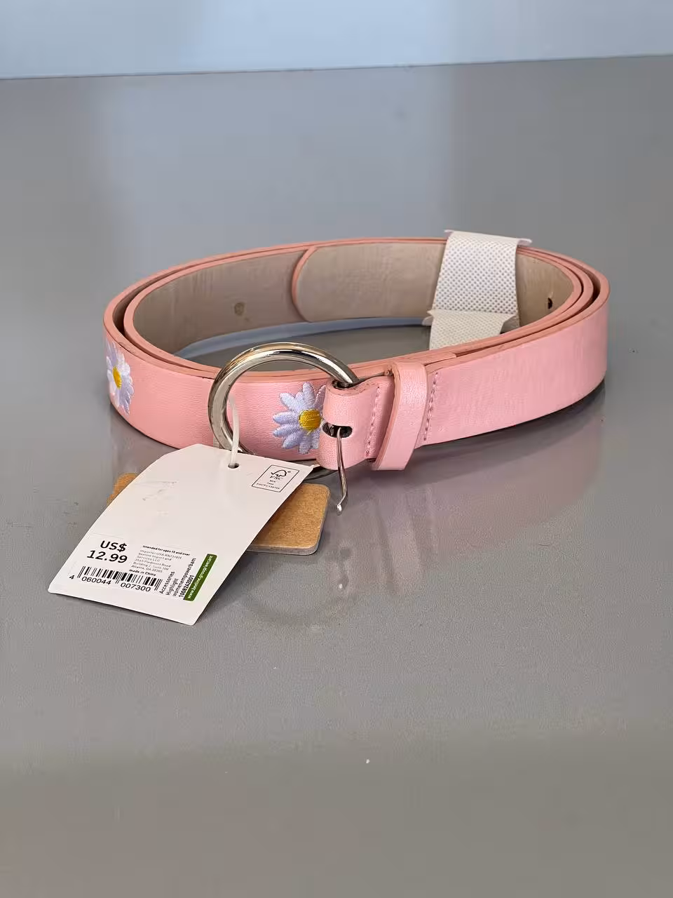 🌸 کمربند فانتزی صورتی گل بابونه