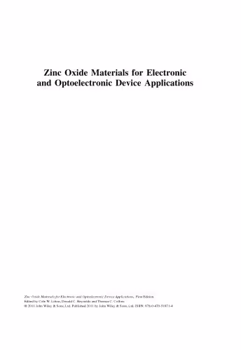 خرید و دانلود نسخه کامل کتاب Zinc Oxide Materials for Electronic and Optoelectronic Device Applications (Wiley Series in Materials for Electronic &amp; Optoelectronic Applications)