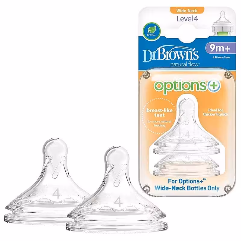 سرشیشه پهن 2 عددی  9 ماه دکتر براونز Dr Browns(اصل)