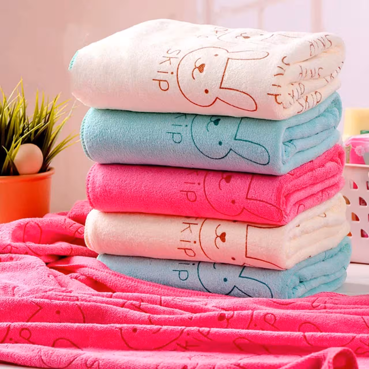 دستمال خرگوش حوله ای بزرگ