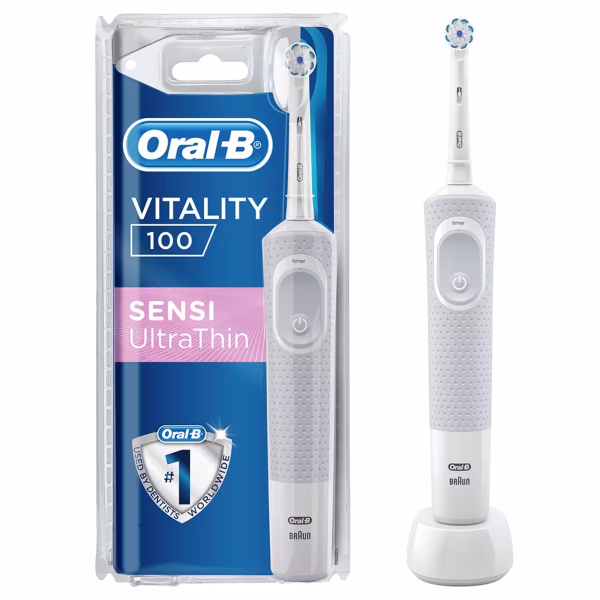 9921مسواک برقی قابل شارژ اورال بی، ارسال 14 روزه Vitality 100 Sensi Ultra Thin Rechargeable Toothbrush