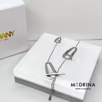 گردنبند نیمانی نقره ای بلند