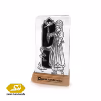 قلمزنی پلاک مینیاتوری مسی با طرح تک فیگور(دکوری)