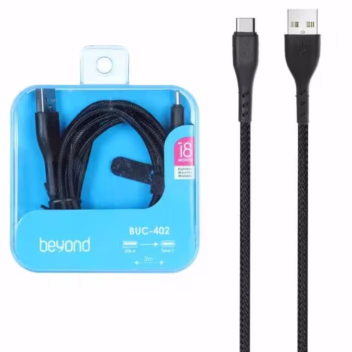 کابل شارژ فست 2 متری beyond Type-C مدل BUC-402 – مشکی