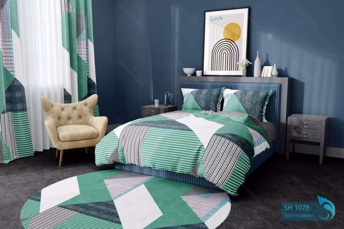 ست روتختی طرح میدسنچری دونفره کد SH1078