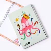 دفتر خط دار حاشیه دار هشت پا ایمان (iman)