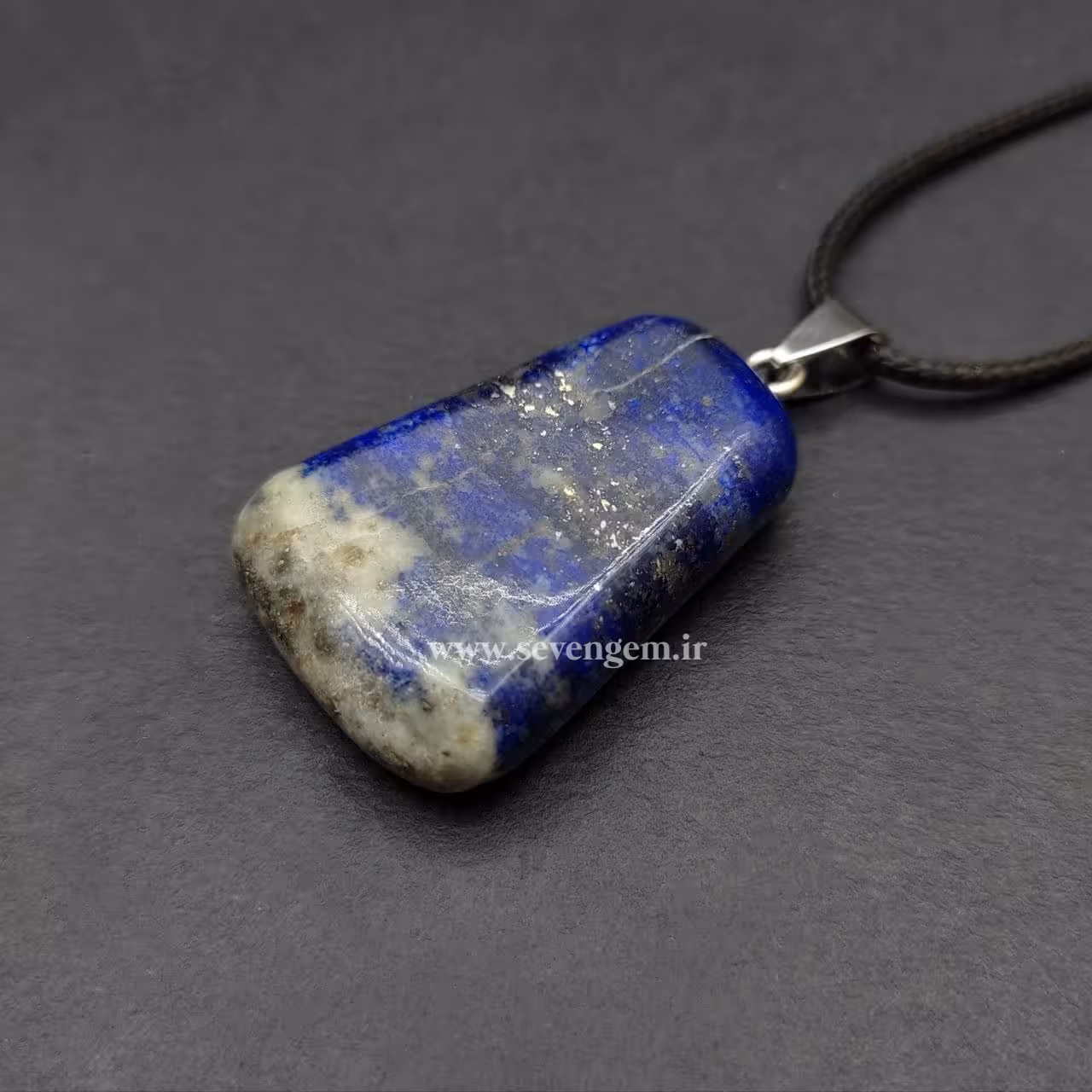 گردنبند سنگ لاجورد تامبل شده (کدA117)