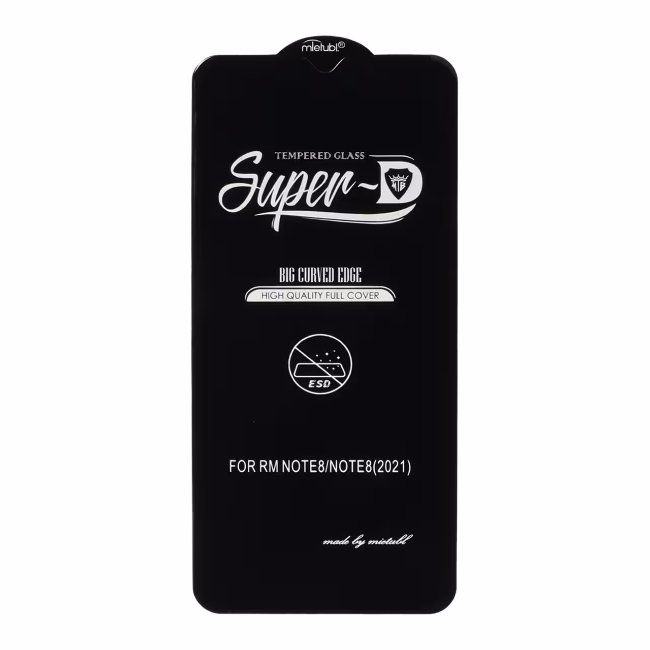 محافظ صفحه نمایش شیشه ای Xiaomi Redmi Note 8 /Redmi Note 8 (2021) - Full Cover Super D Mietubl-ESD - مشکی (بدون پک)