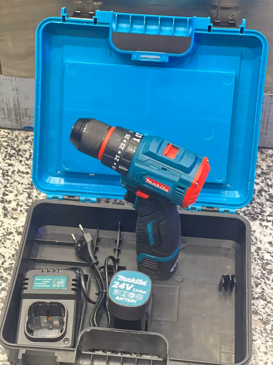 دریل شارژی 24 ولت براشلس طرح ماکیتا 3 حالته مدل 24VS