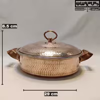 ماهیتابه مسی درب دار سایز 3 مدل پارسا