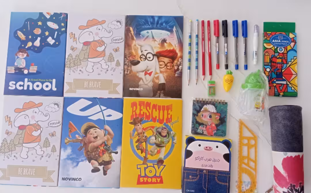 بسته لوازم تحریر چهارم دبستان پسرانه نیمه اقتصادی مجموعه 23 عددی