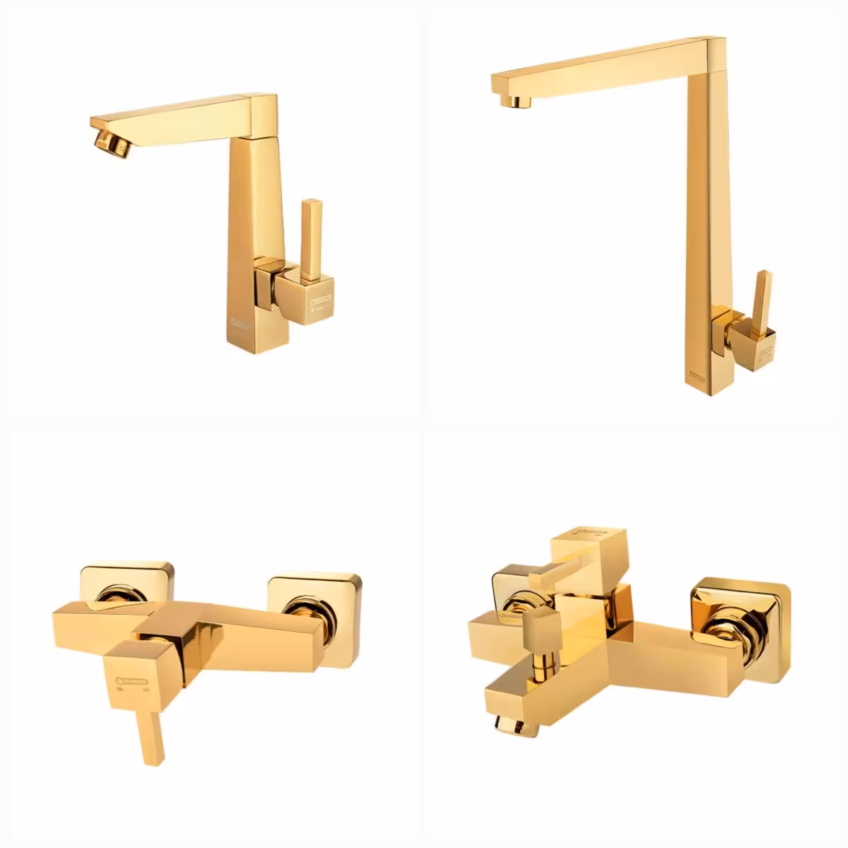 ست چهار تکه شیرآلات درخشان مدل لیبرا طلایی