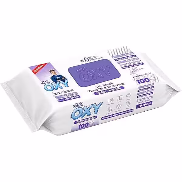 دستمال مرطوب همه کاره مستر اوکسی Mr. Oxy رایحه لوندر بسته 100 عددی
