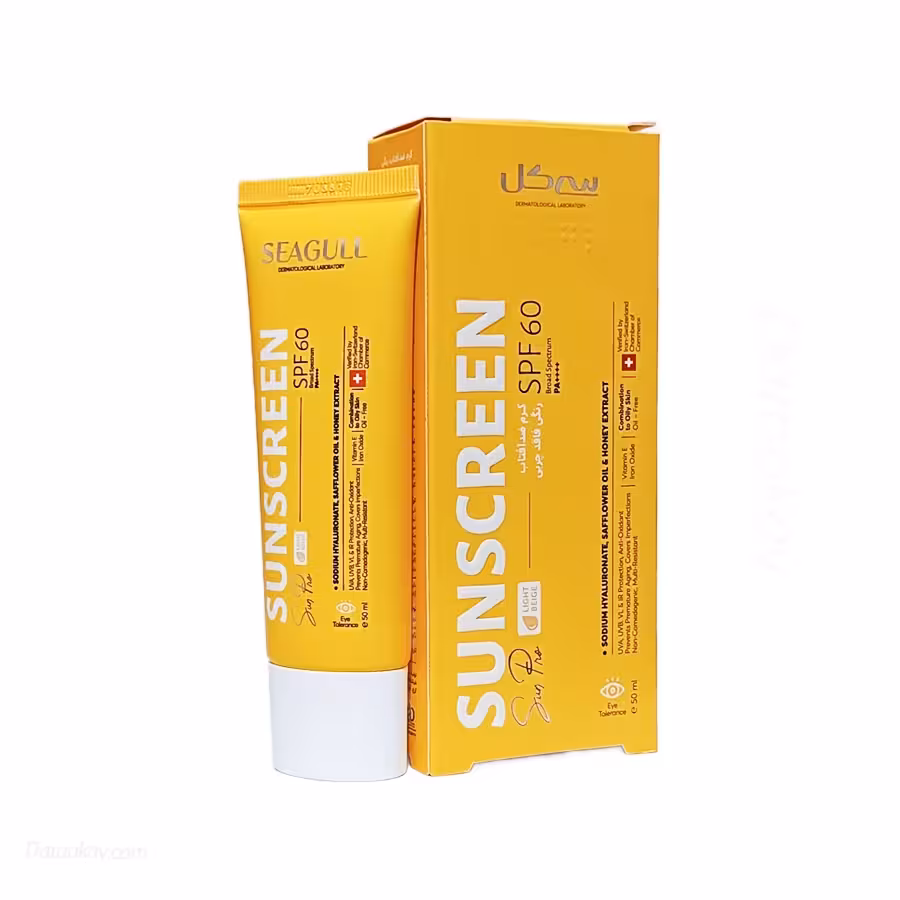 قیمت و خرید کرم ضد آفتاب SPF60 سی گل رنگی فاقد چربی 50 میل