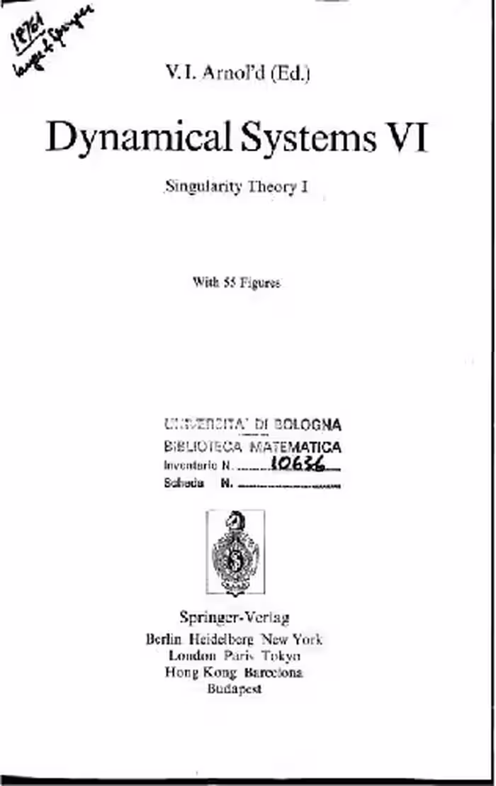 خرید و دانلود نسخه کامل کتاب Dynamical systems 06: singularity theory 1