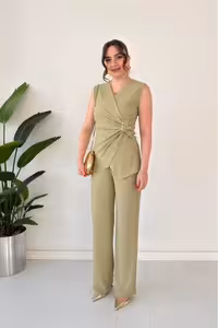 ست گوفر با گیره کناری به رنگ خاکی - 10092