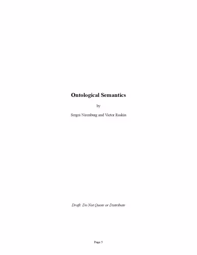 خرید و دانلود نسخه کامل کتاب Ontological Semantics