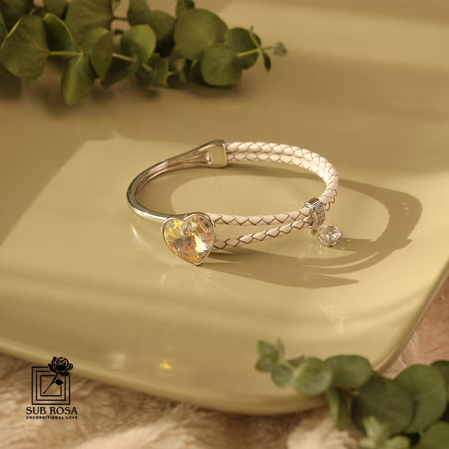 دستبند چرمی - فلزی سواروسکی 12252