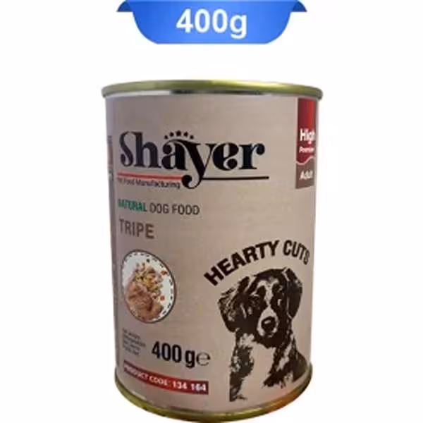 کنسرو نچرال سگ شایر طعم سیرابی 400 گرمی