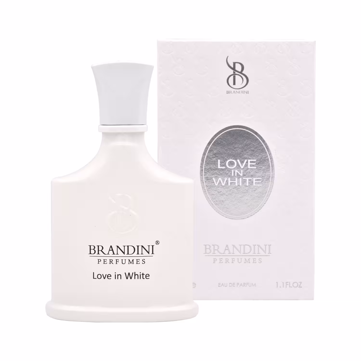 عطر جیبی زنانه برندینی مدل لاو این وایت Love In White حجم 33 میلی لیتر | Brandini Love In White Eau De Parfum for women 33 ml