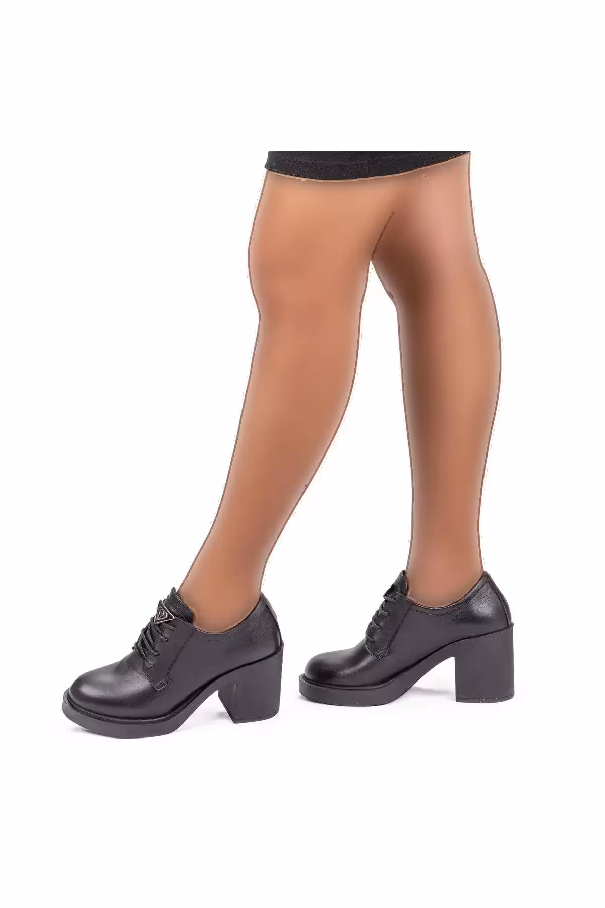 کفش پاشنه بلند زنانه روزمره پاشنه 8 سانتی چرم طبیعی با بند – 5129