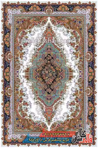 فرش 1000 شانه طرح نگار زمینه کرم کاشان