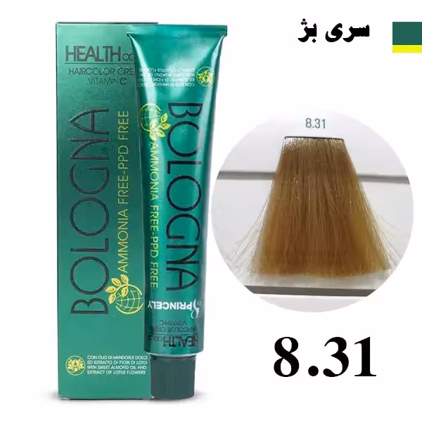 رنگ مو بدون آمونیاک بلونیا سری بژ شماره 8.31 Bologna