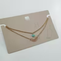 پابند دو ردیفه طلایی آویزدار برند TOSH
