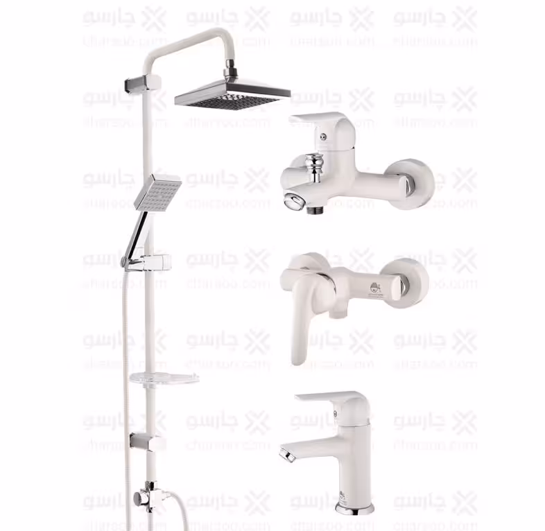 ست سه تکه شیرآلات مدل کاج (اگنر) سفید و یونیورست درخشان