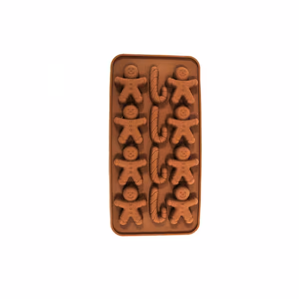 قالب شکلات سیلیکونی آدمک و عصای کریسمسی