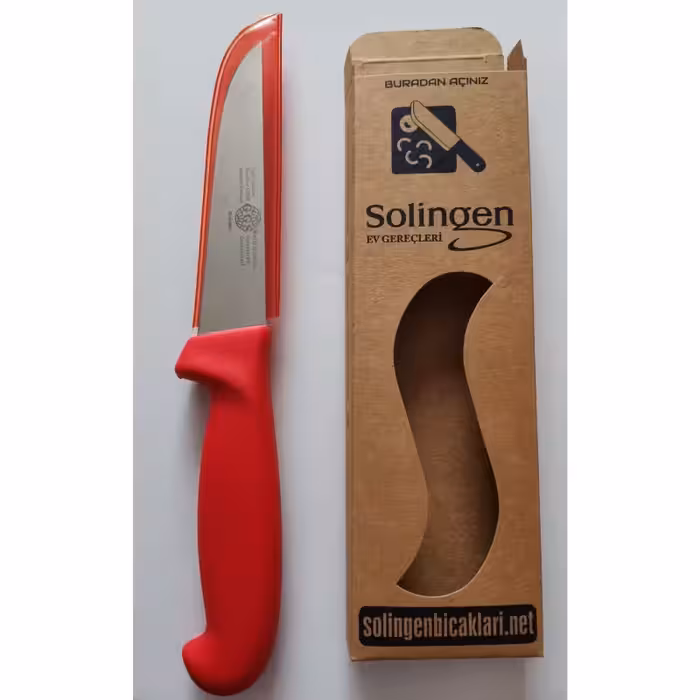چاقوی گوشت‌بری زولینگن (Solingen) مدل دسته قرمز، تیغه 13 سانتی‌متر طول کلی 27 – ساخت آلمان