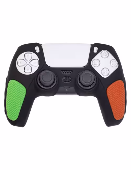 روکش محافظ آج‌دار دسته PS5 مشکی سبز قرمز