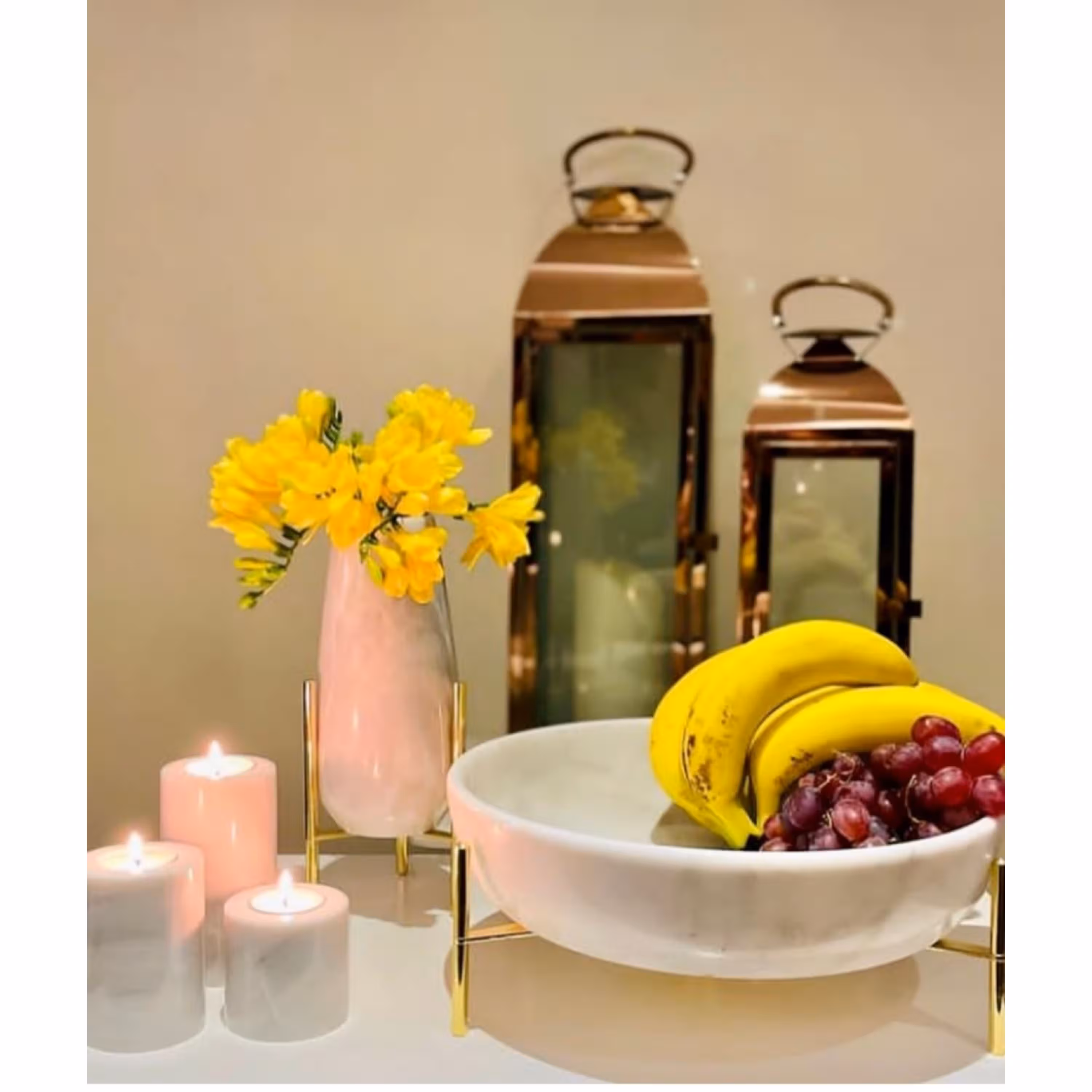 میوه خوری .گلدان.ست وارمر 3تایی سنگی