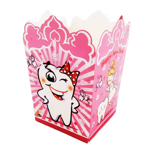 پاپ کورن تم تولد دندانی دخترانه