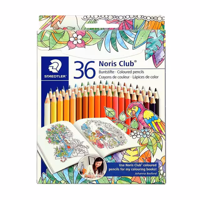 مداد رنگی جعبه ای استدلر مدل Noris Club بسته 36 عددی