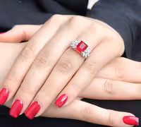انگشتر جواهری یاقوت سرخ نقره زنانه کد 10973