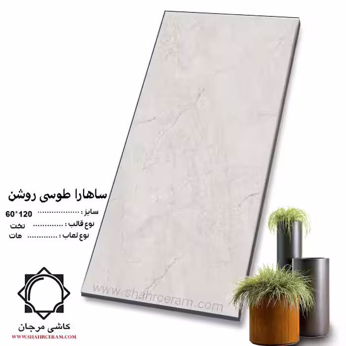 سرامیک sahara ساهارا طوسی روشن 120*60 کاشی مرجان