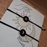 دستبند  ست خورشید و ماه استیل رنگ ثابت